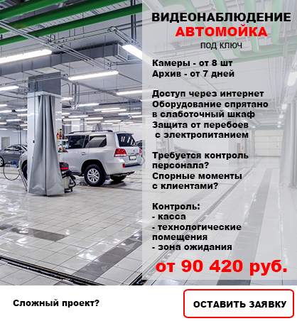 Видеонаблюдение в Автомойку